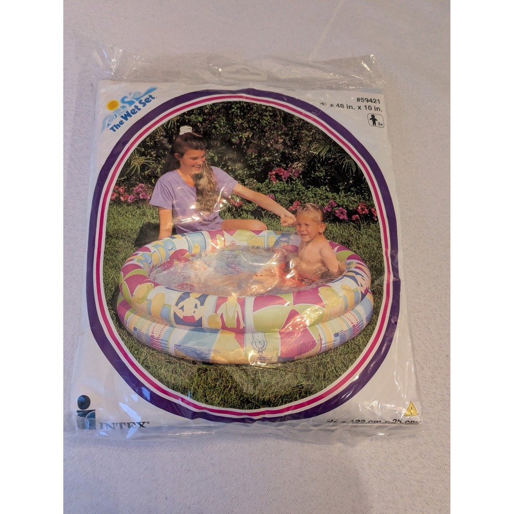 Vintage Intex the wet set #59421 Inflatable 2 Ring Inflatable Pool 48inx10in New
